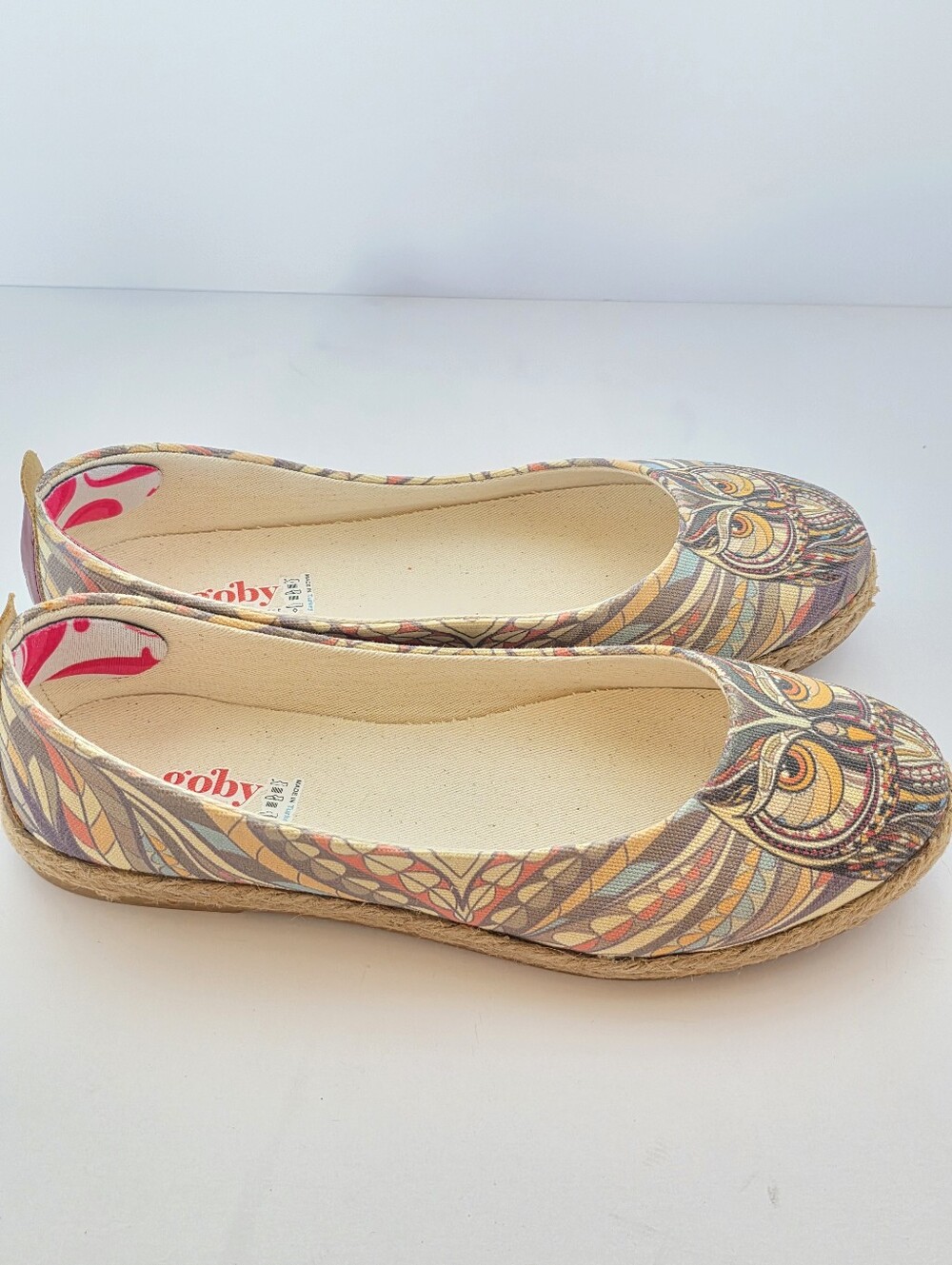 Goby Owl Print Espadrille Ballet Flats - Size 38 LiKe NEW - Picture 4 of 10